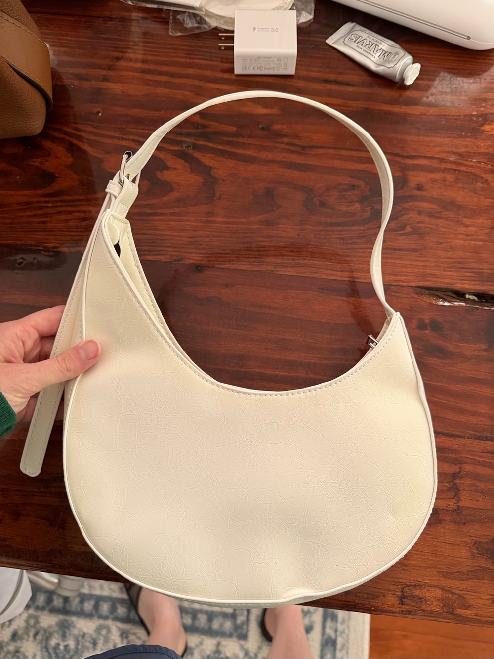 ASOS Classic White Crescent Shoulder Bag - Minimalist Women’s Handbag